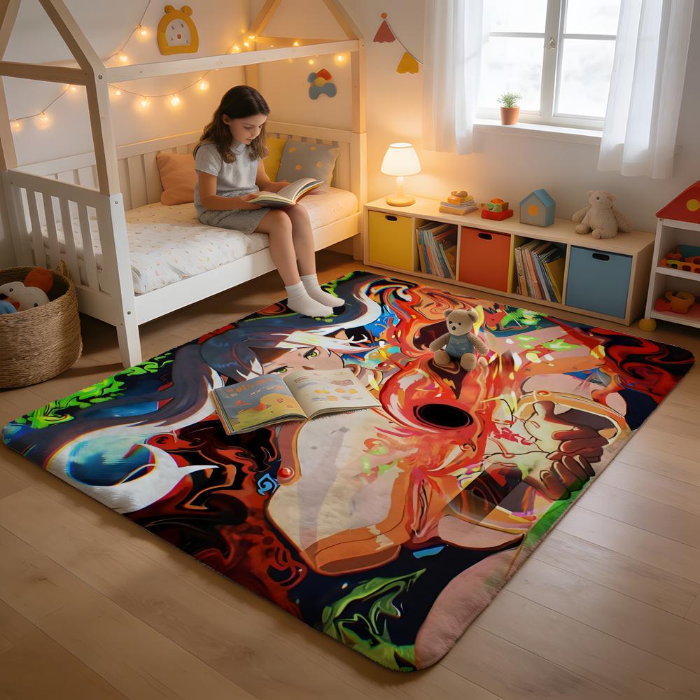 Floor Mat Soft Flannel Rug Non Slip Absorbent Mat for Bathroom Bedroom Home Decor Anime F Friend Hot Cute