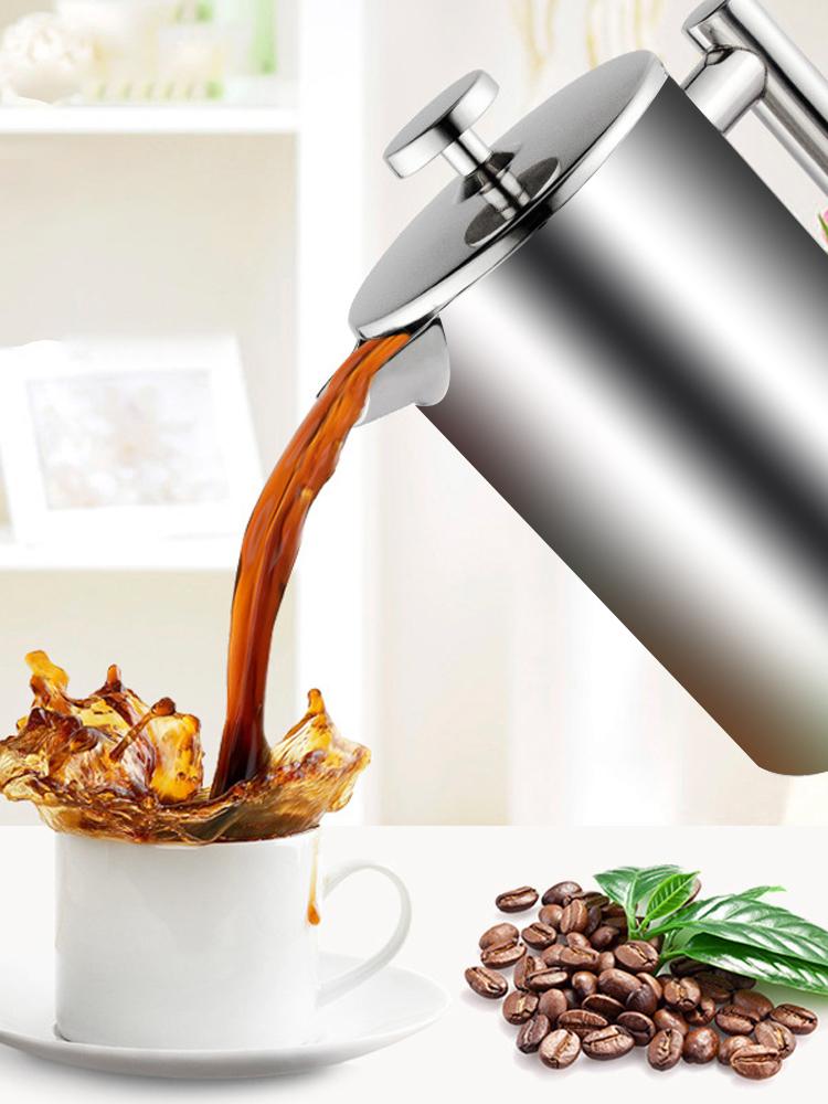 Кофеварка френч-пресс, большая емкость, контейнеры для кофе из нержавеющей стали с двойными стенками, кофемашина для эспрессо, перколятор для кофе, горшок для приготовления чая