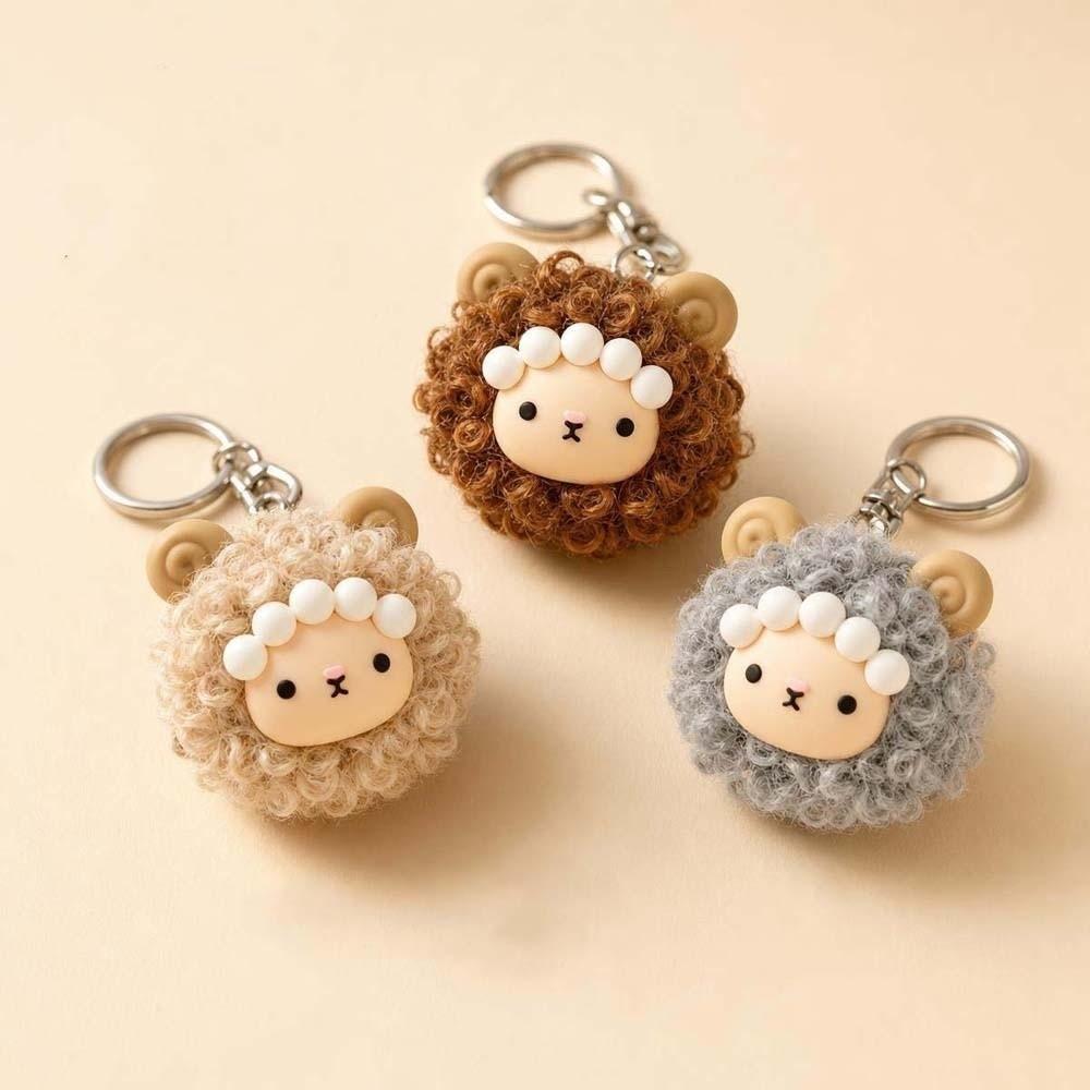 Mini Size Miniature Plush Sheep Doll Soft Fleece Cute Bag Charm Backpack Decoration