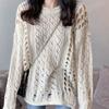 Hollow Out Hole Fashion Loose Knit Sweater Top Lazy Style Korean Style Outerwear Sweater
