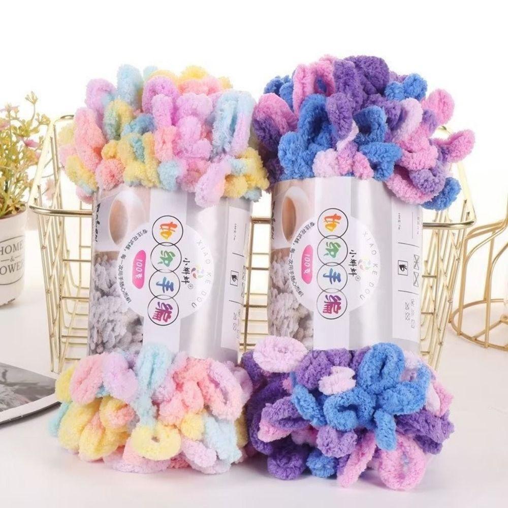 Multi-color Finger Circle Yarn 100g/Roll Hand Knitting Yarn Finger Loop Yarn Crochet Projects