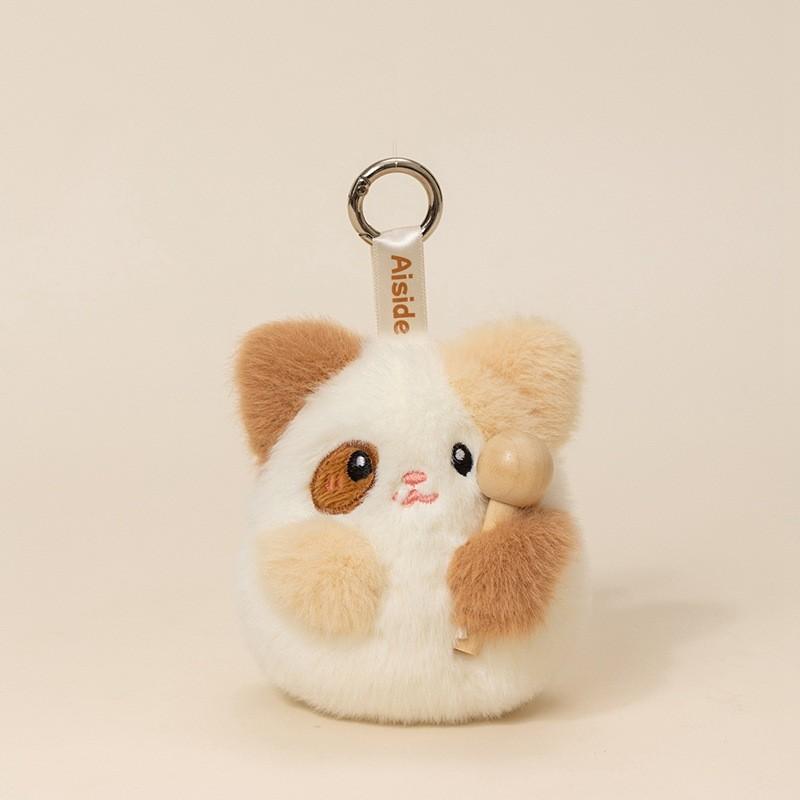 Knock On The Wooden Fish Plush Keychain With Soft Polyester Filling For Gift And Decoration