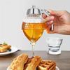 1pc Honey Dispenser, Liquid Sauce Oil Juice Syrup Jam Storage Jar, Squeeze Bottle, Kitchen Bar Organizers, Clear Pot, Honeycomb Container,