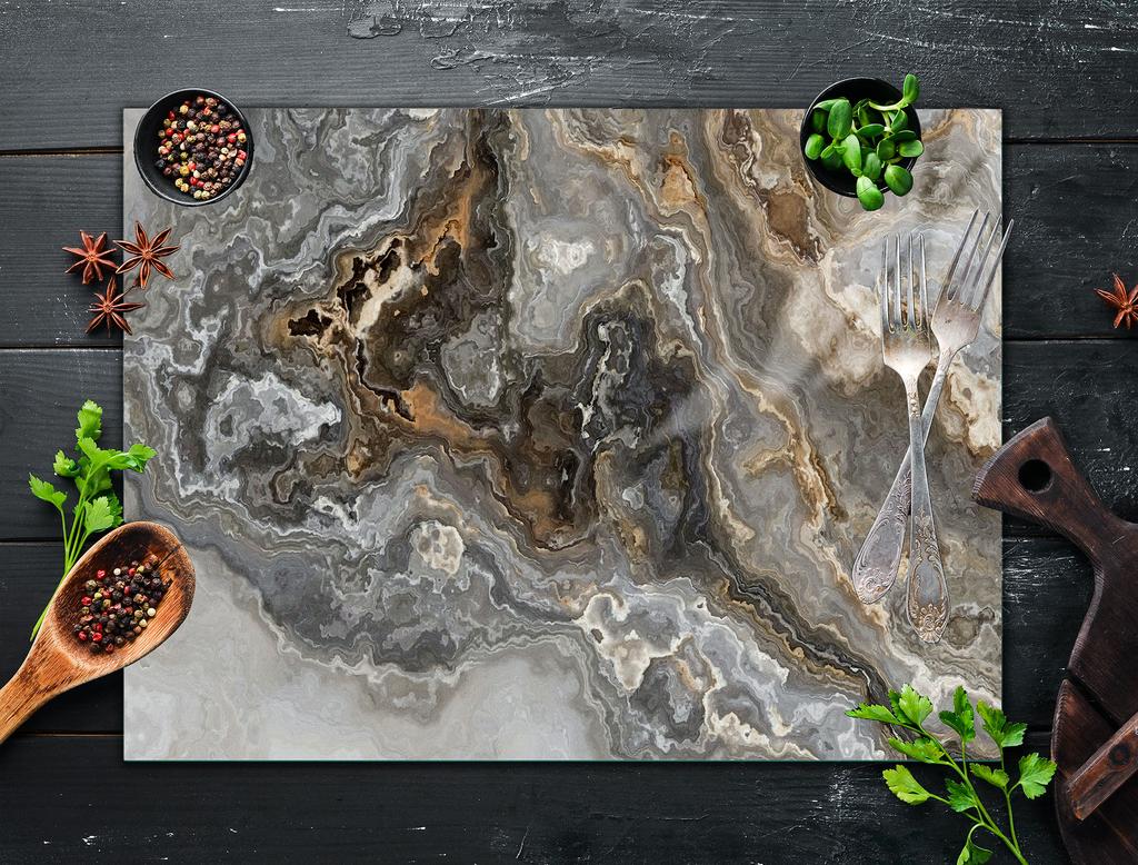 Glass stove top protector 70x52 Marble