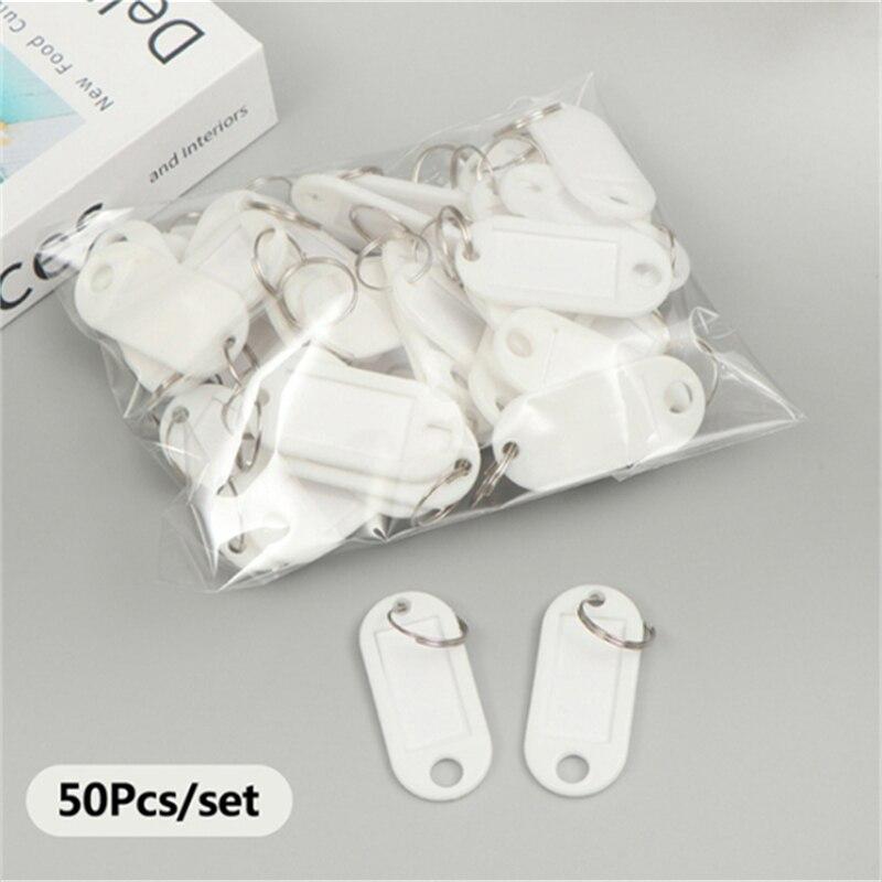 50 шт. красочных пластиковых бирок, номер отеля, классификационная карточка, ключевые бирки, этикетка, имя, багажная бирка, идентификатор, бирки с разъемным кольцом