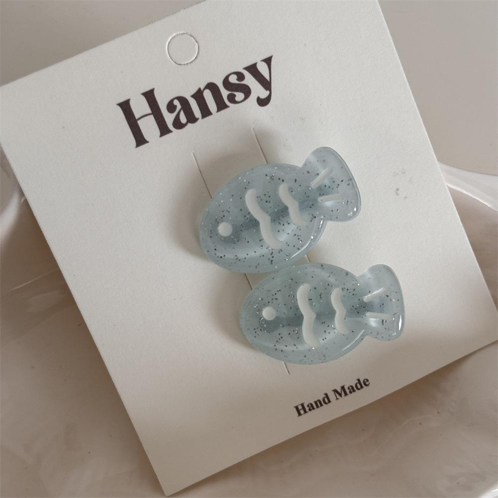 One-Pair Package Girl Heart Cute Floral Cosmetic Clip Polka Dot Duckbill Clip Seamless Barrettes Bang Clip Accessories