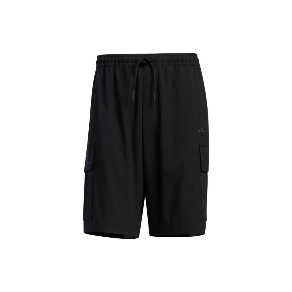 Adidas Originals Trefoil X Charr Morita Co-Branded Logo Print Straight Loose Shorts Unisex Bottoms Black HR3466