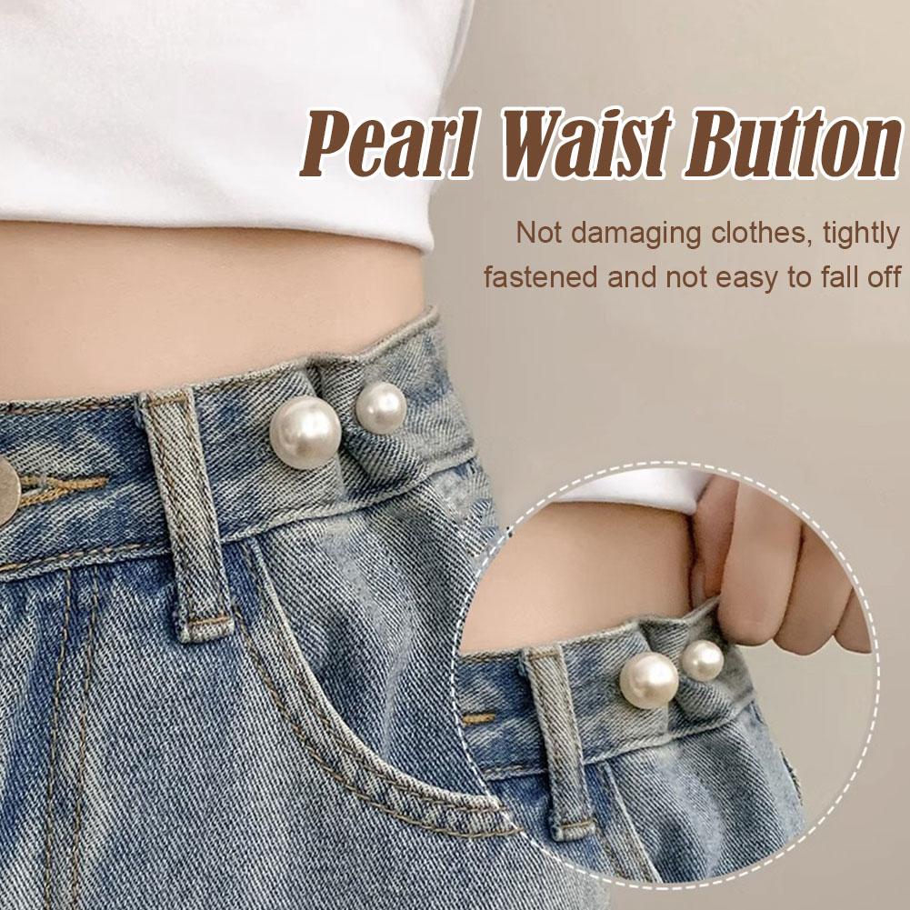 3 шт. Затягивающая талию пряжка Сплав Броши Булавки Зажим Искусственный жемчуг Регулируемые Пуговицы-пины Юбки Джинсы Пуговицы Аксессуары для одежды
