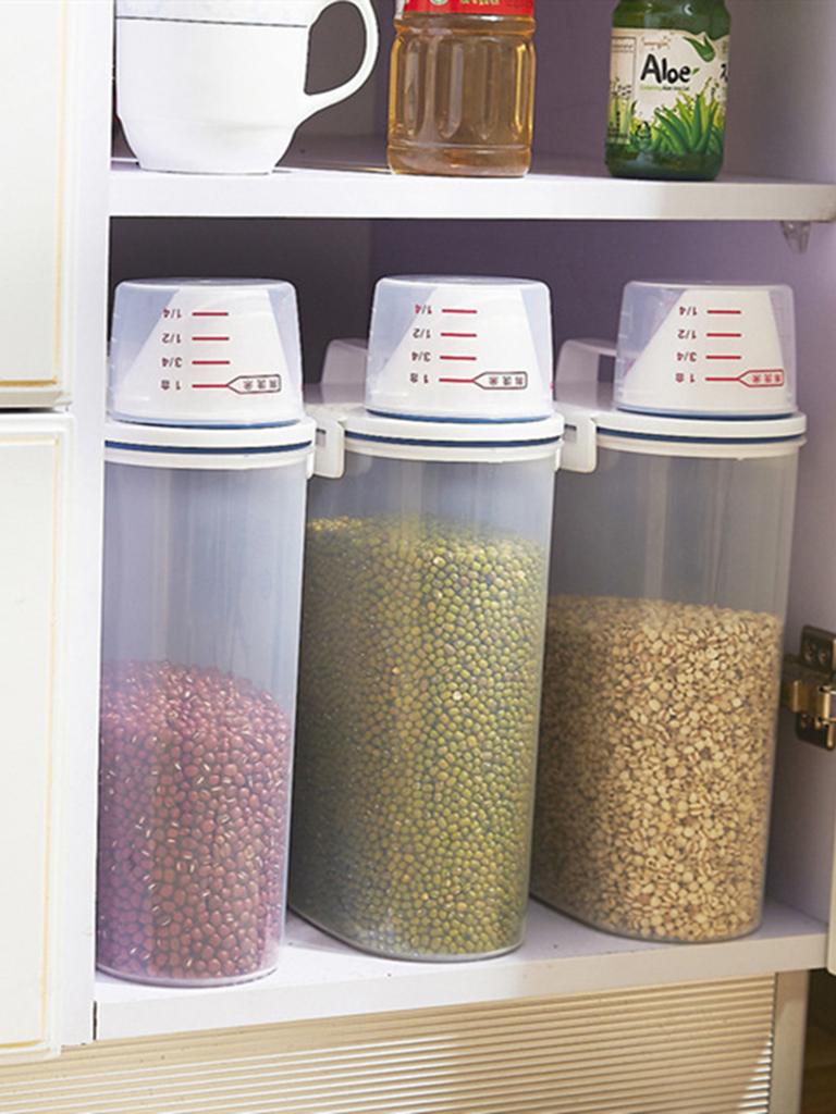 Large Capacity Plastic Rice Bucket Multi-Grain Storage Jar Sealed Box for Kitchen Food Storage Container