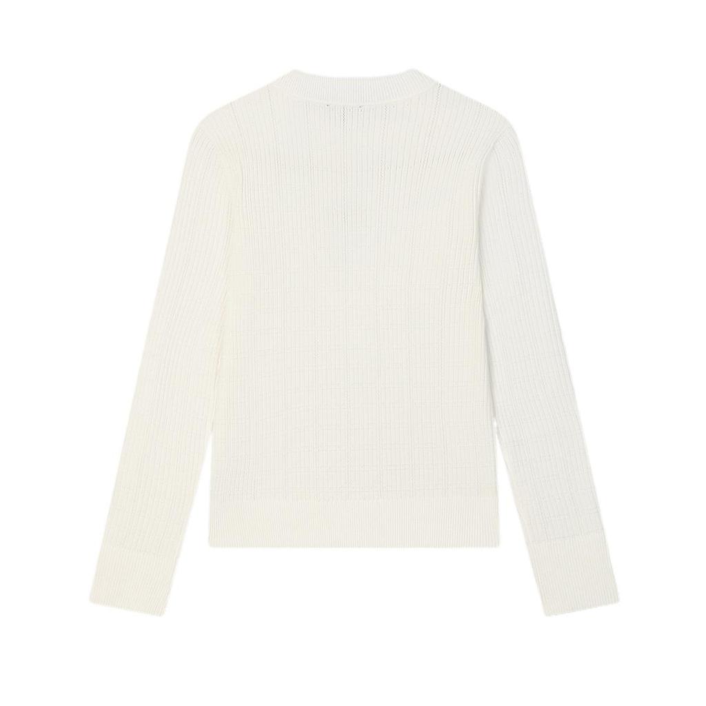 Fila Серия Heritage Удобный Приятный к коже Мягкий Вязаный свитер с круглым вырезом и длинным рукавом Женские топы Облачно-Грибной-Белый F11W518405F-WT