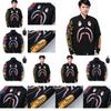 Shark Print Bomber Jacket For Men With Windproof Fabric For Casual Daily Wear