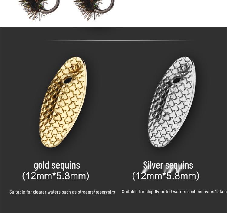 Nano Worm Micro Fly Fishing Lure with Spinner Blades and Hand-tied Modified Hooks