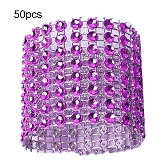 50 шт., пряжка для салфеток, блестящее кольцо для салфеток со стразами, многоразовая застежка, лента, держатель для полотенец для свадебных вечеринок, домашний декор