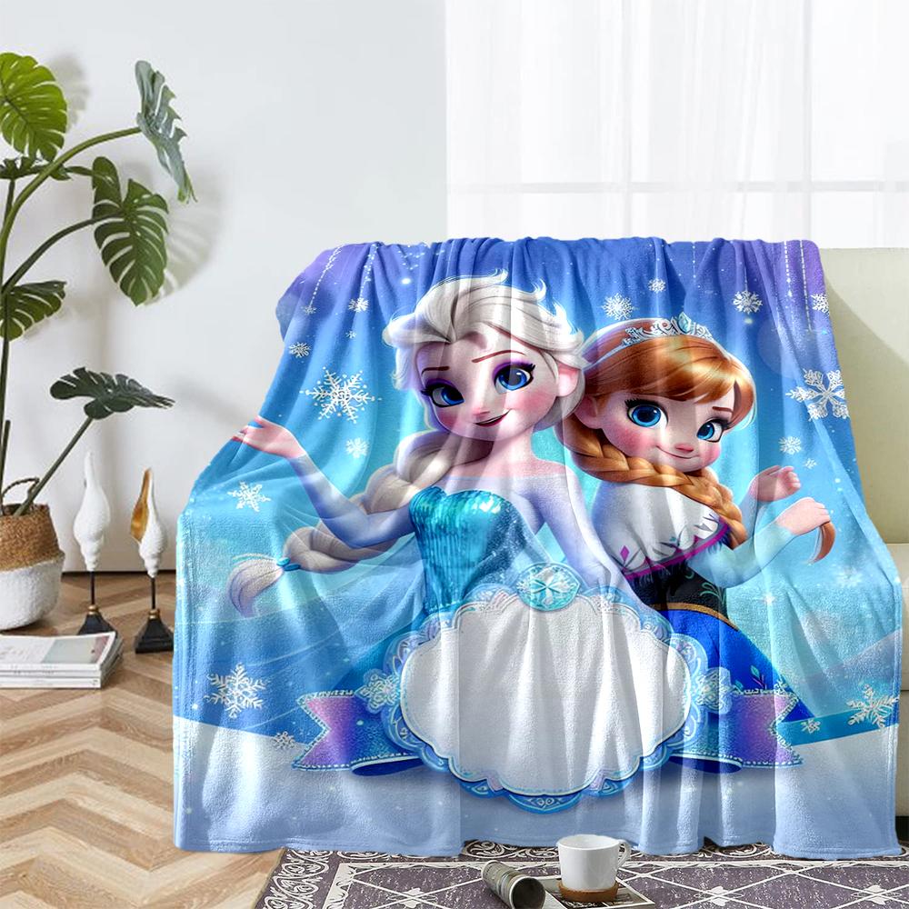 Elsa Theme Printed Blanket - Perfect for Couch, Bed, Travel & Outdoor Use | Machine Washable, Cozy & Durable.
