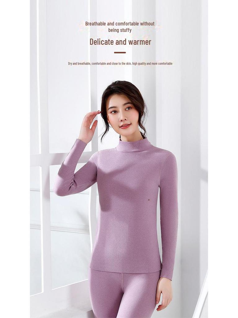 Комплект женского термобелья Velvet: Двусторонняя, воротник средней высоты, осенняя одежда 607