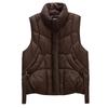 Women Autumn Winter Stand Collar Solid Color Thicken Outwear Cotton Padded Sleeveless Loose Pocket Warm Jacket Coat Vest