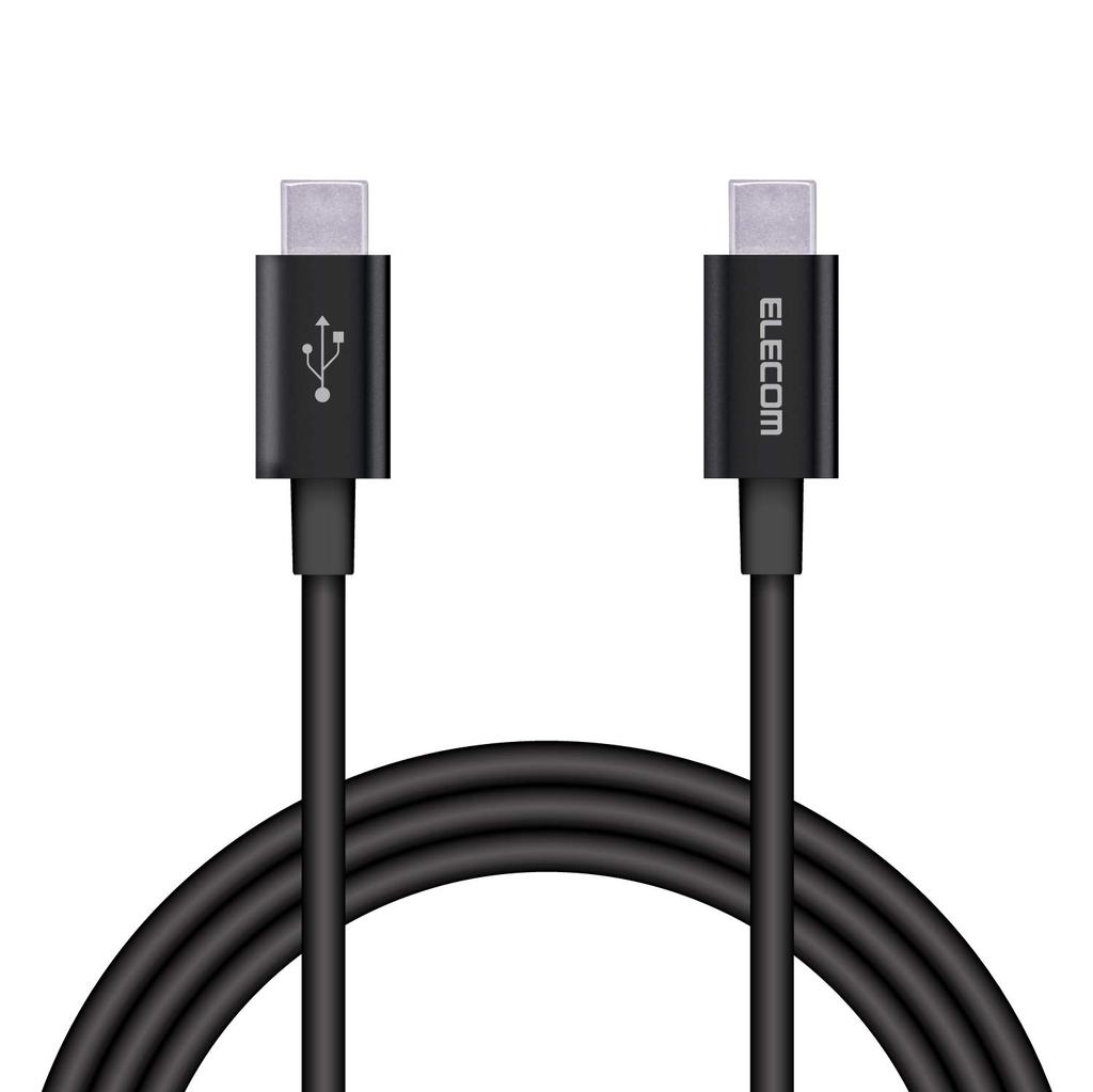 Elecom USB-кабель совместим с TypeC-TypeC PowerDelivery, зарядка сертифицирована на прочность, черный цвет совместим с iPhone 16