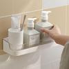 Настенная полка для хранения в ванной комнате, пластиковая полка для ванной, практичный держатель для туалетных принадлежностей, кухня