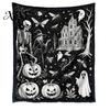 Washable Velvet Throw Blanket Halloween DIY Coloring Blanket, with Ghost Patterns, Color Your Cozy Bed for Creative Adults Own And Kids, Home