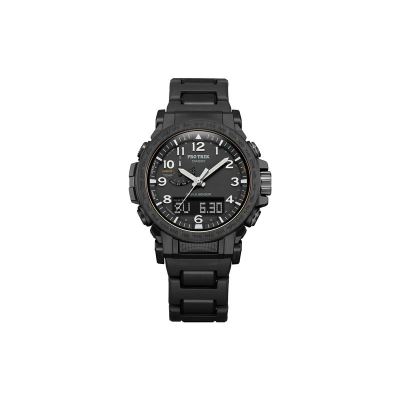 Casio Серия PRO TREK-Дисковый двойной дисплей 100 метров водонепроницаемость Солнечный кварцевый механизм Ремешок из смолы и металла Японские и корейские часы Мужские PRW-51FC-1JF