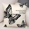 Cute Retro Butterfly Cushion Cover Natural Linen Organic Fabric DoubleSided Printing Breathable For Decor