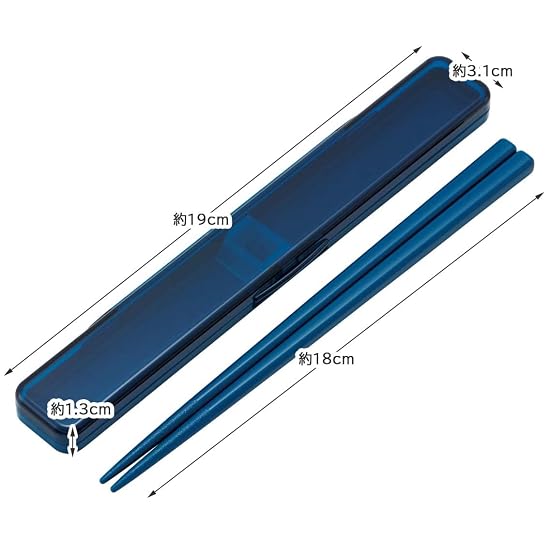 Skater Chopsticks and Chopstick Case Set, Adult, Antibacterial, 18cm, Silent (No-Rattle), Made in Ja