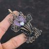 Purpurite Copper Pendant Wire Wrapped Pendant Moonstone Pendant Gemstone Copper Jewelry Handmade Deer Face Pendant Elegant Jewelry For Gifts
