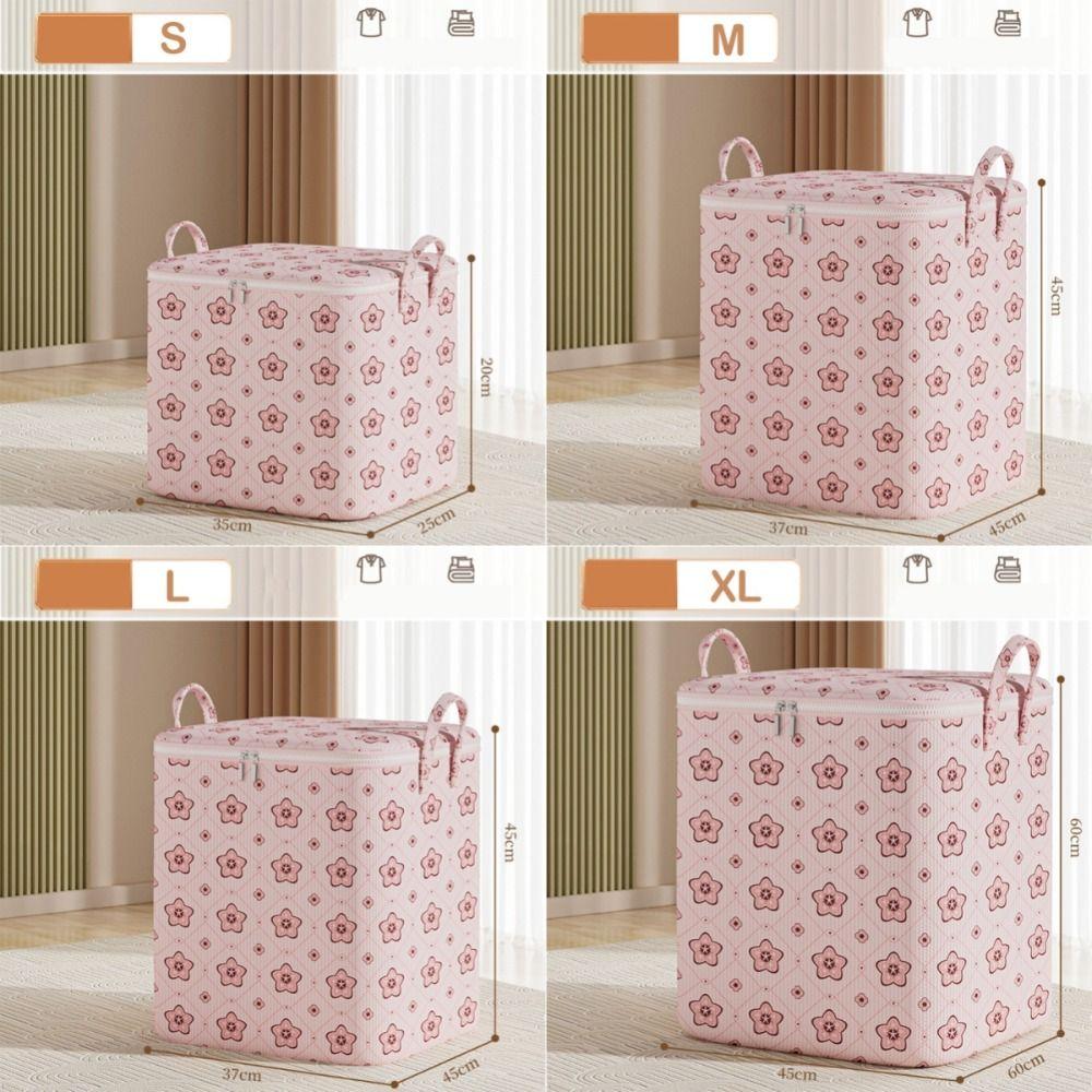 Foldable Clothes Storage Bins With Handle Moving Storage Quilt Bag Closet Storage Box  for Home
