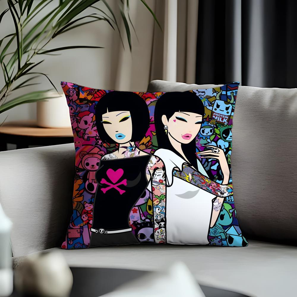 Viral Ttokidokiead Cushion Cover Antidustmite Pillowcase Invisible Zipper Silky Short Plush Sofa Cushion Cover
