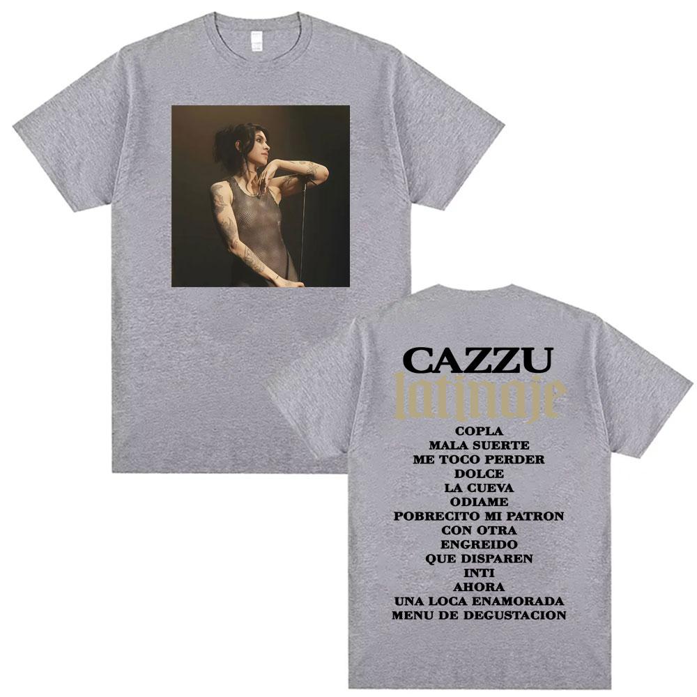 CAZZU Latinaje Album Tour 2026 Graphic T Shirts Unisex Women Clothing Aesthetic Fashion Tshirts Loose Oversized Y2K Top Streetwear