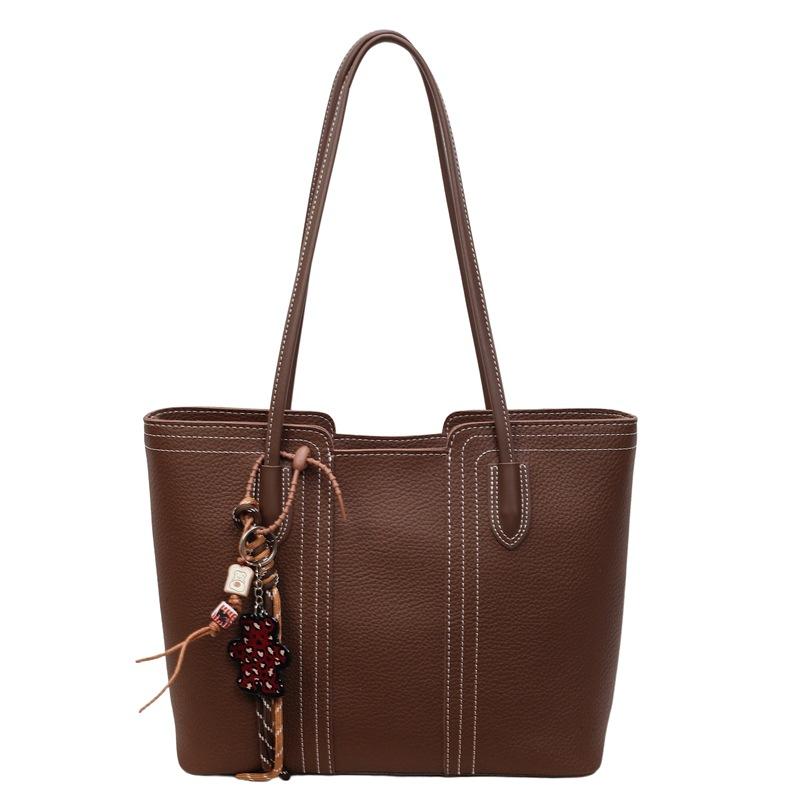 Ретро сумка женская большой вместимости 2025 новая осень и зима простая универсальная на плечо подмышку сумка-тоут для поездок на работу