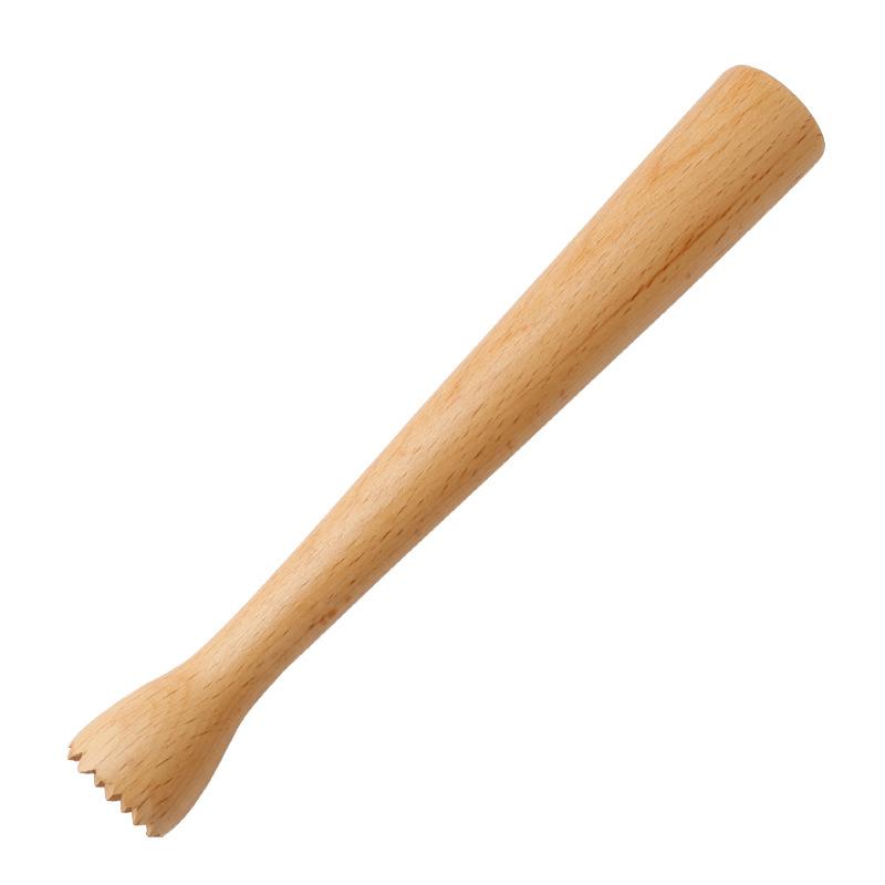 Heavy Duty Wooden Muddler Cocktail Crusher Long Handle Tool for Mashing Herbs Fruits Mixing Bar Drinks