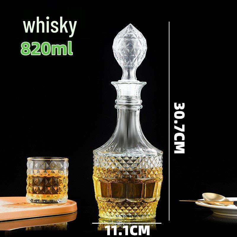 European Style Crystal XO Whiskey Decanter - Transparent Glass Wine Bottle