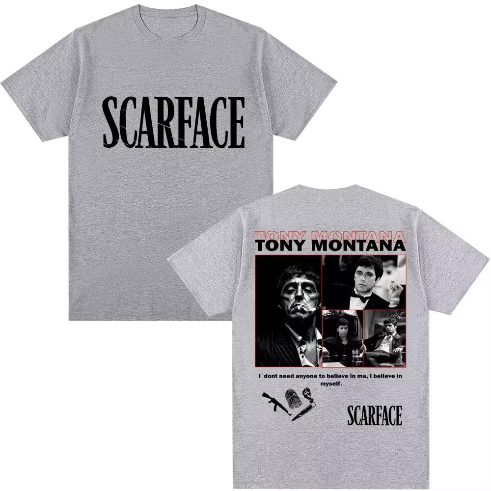 Tony Montana Scarface  Unisexs TShirt The World Is Yours Unisexs Clothing Hip Hop Vintage Short Sleeve Cotton Fashion T Shirts