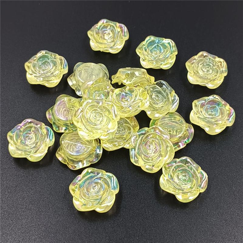 Творческие 10 шт DIY ювелирные аксессуары для браслета ожерелья изготовление подвесок творческие AB Magic Color Charms плоскодонные перфорированные бусины-розы мода