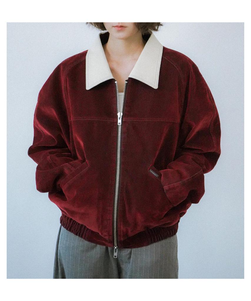 Leunnet Velvet Mute Denim Jacket / Wine
