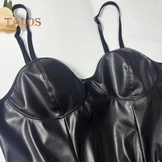 Женская ночная рубашка с сетчатыми рукавами-рукавами Низкий вырез на бретельках А-силуэта Свободный подол Гладкая искусственная кожа Открытая спина Без рукавов Honymoon Свадебная ночь