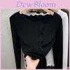Elegant Womens Knitted Top With Solid Color Design For Plus Size Fall Winter Wear