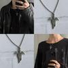 Halloween Vampire Mythology Pendant Necklace With Wing Motif For Costume Accessory
