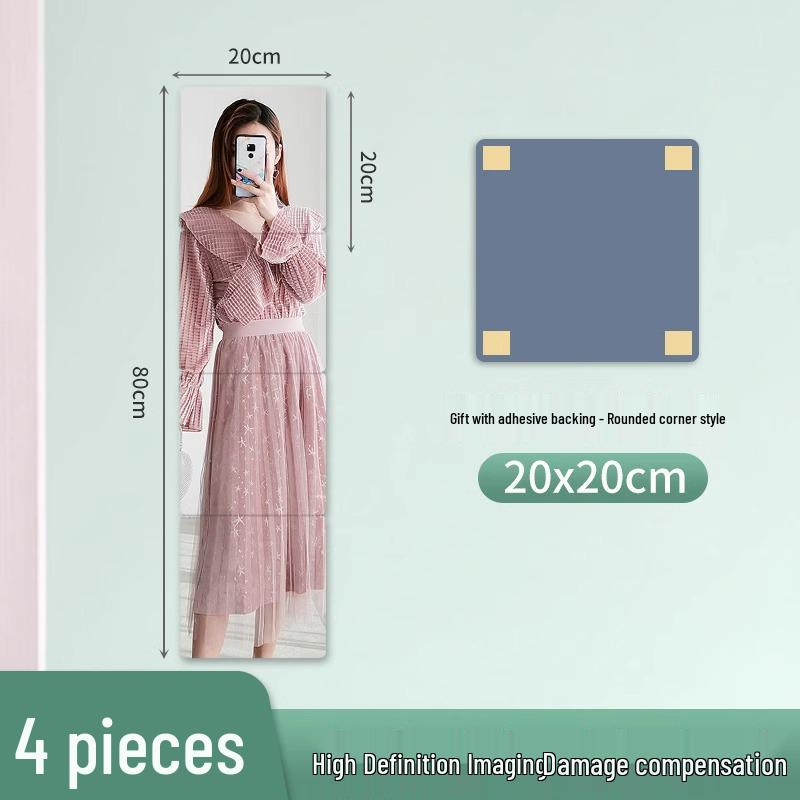 Акриловая наклейка-зеркало на всю стену с самоклеящейся основой для ванной комнаты или дверцы шкафа