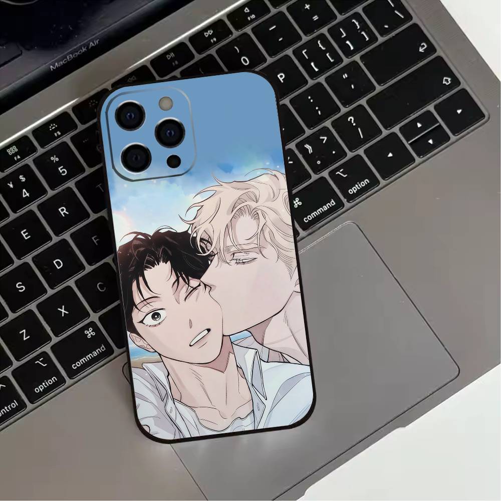 BL Manhwa R-roses And Champagne Phone Case For iPhone 17,16,15,14,13,12,11 Plus,Pro Max,XS,Soft Silicone Black Cover