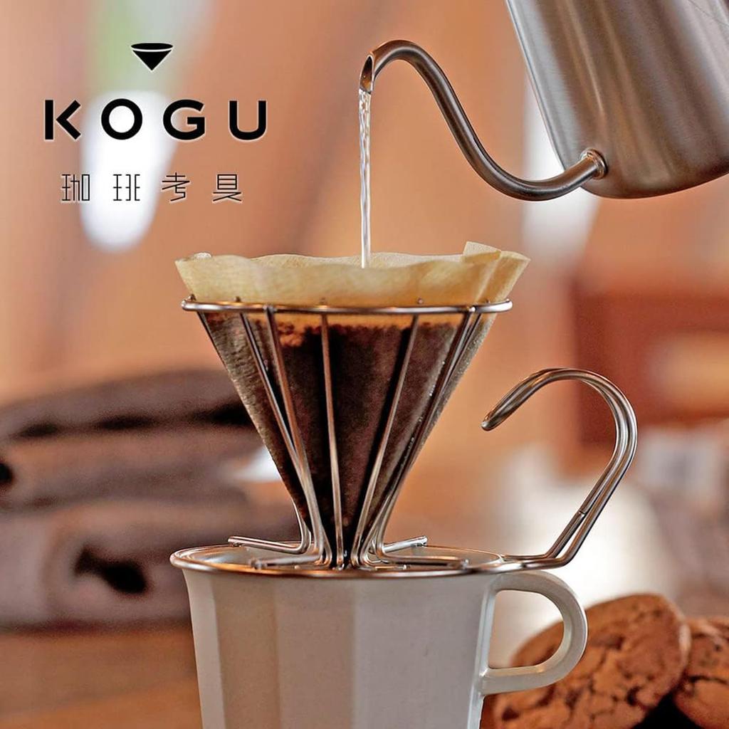 KOGU Coffee Made In Dishwasher Compatible with Conical and Trapezoidal Easy Gas Visible Stainless Drip Perfect Gift for and Shimomura Dripper,