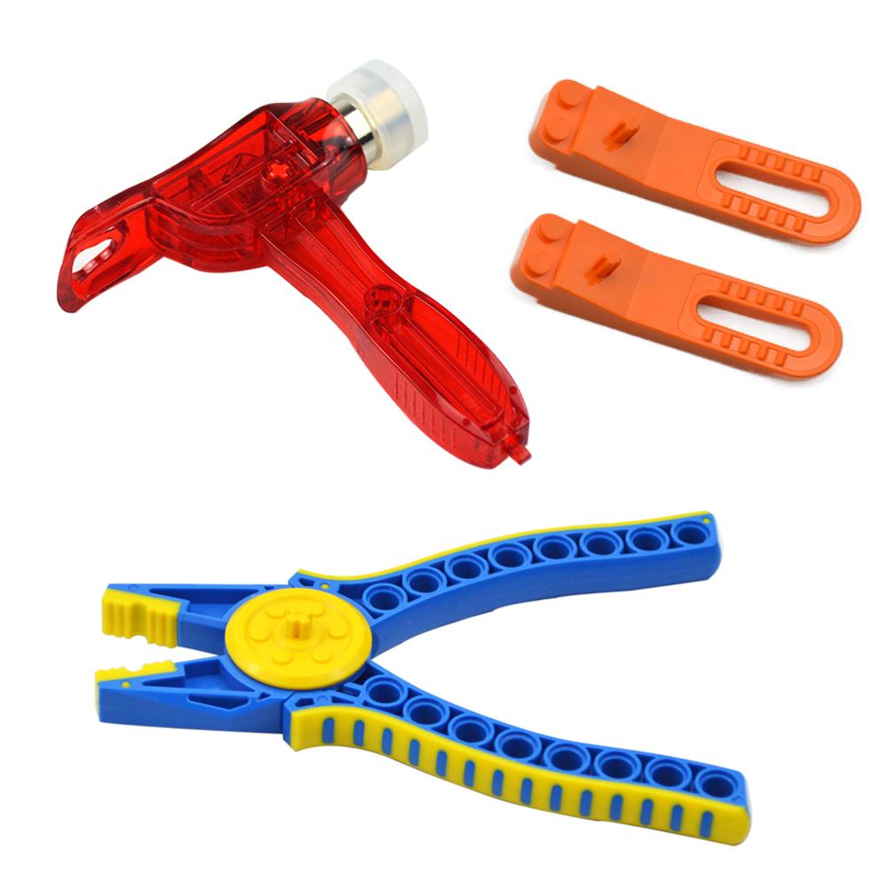DIY assembly Brick Smart Building Block Tool Designer with high-tech Tool Technology Parts Hammer Plier Clip remover