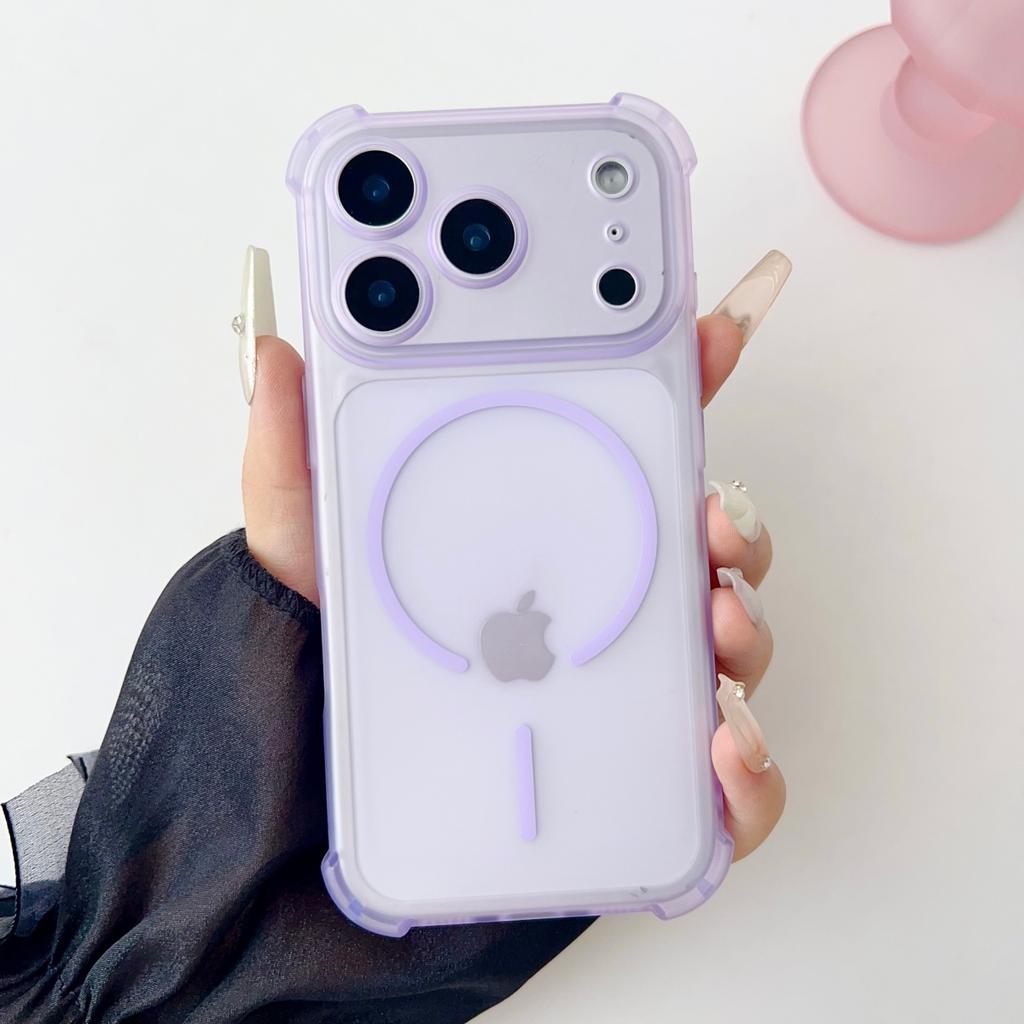 Four Corners Anti-fall Matte Clear For Magsafe Phone Case for iPhone 17 Air 16 E 15 14 Plus 13 12 Pro Max Magnetic Charge Cover