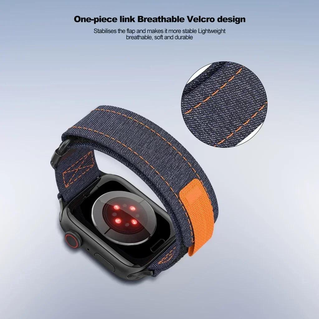 Nylon Sport Strap For Apple Watch Series 10 46mm 42mm Ultra 49mm Band For iWatch Series 9 8 7 6 SE 45mm 44mm 41mm 40mm Bracelet