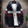 Men's Winter Casual Patchwork Turn-down Collar Jacket Coat
