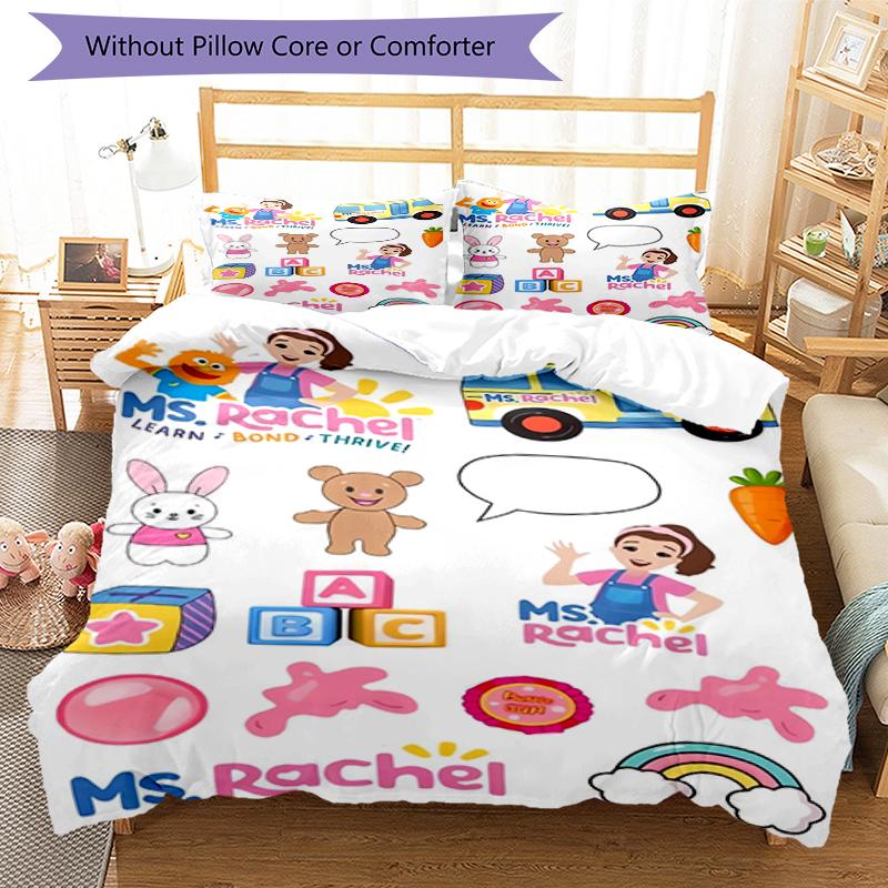 3pcs Ms. Rachel Bedding Set Duvet Cover Closure Includes 1 Duvet Cover & 2 Pillowcases, Soft and Comfortable for All Seasons.