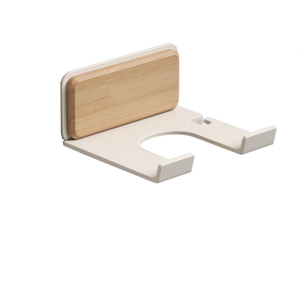 Деревянный держатель для фена без сверления, самоклеящийся настенный, полка для ванной комнаты, нержавеющий круглый крючок, подставка для фена