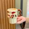 Милая ретро-девочка соломенная чашка девушка высокая ценность керамическая кружка с крышкой офисная чашка для воды подарок на день рождения
