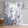 Pirate Ship Navigation Chart Octopus Tentacles Bedroom Curtains Tulle Sheer Curtain Living Room Home Decor Voile Drapes